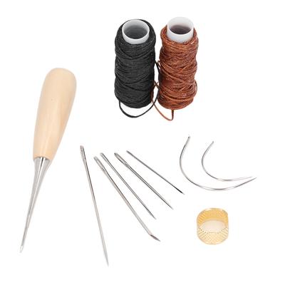 Leder-Nähwerkzeuge-Kits DIY Edelstahl Tragbares Leder-Nähset mit gewachstem Faden für