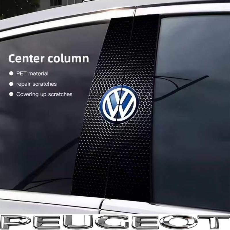 Car Emblem Center Pillar Sticker Auto Door Decorative Stickers For VW GTI Polo Golf MK6 MK7 Passat B6 Tiguan CC T-ROC Tire Valve zj6