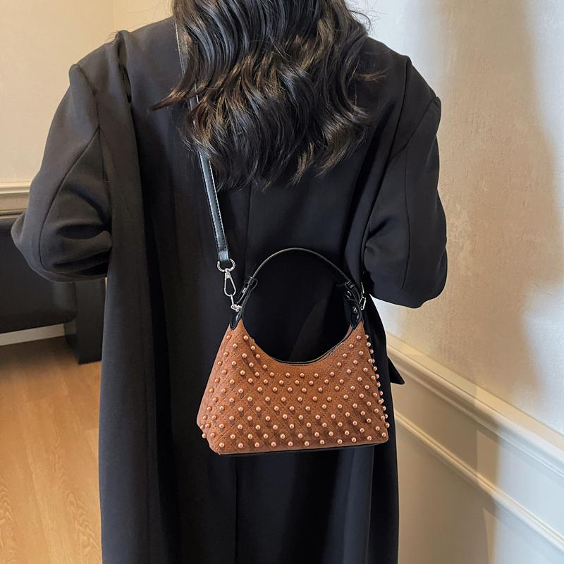 2025 New Rivet Women Bag PU Leather Shoulder Bags Fashion Diamond Inlaid Crossbody Bags For Women Small Shopping Messenger Bag