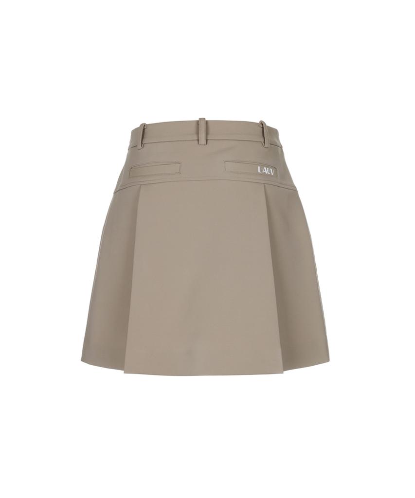 LAUV Out Pocket Pleated Skirt_Beige