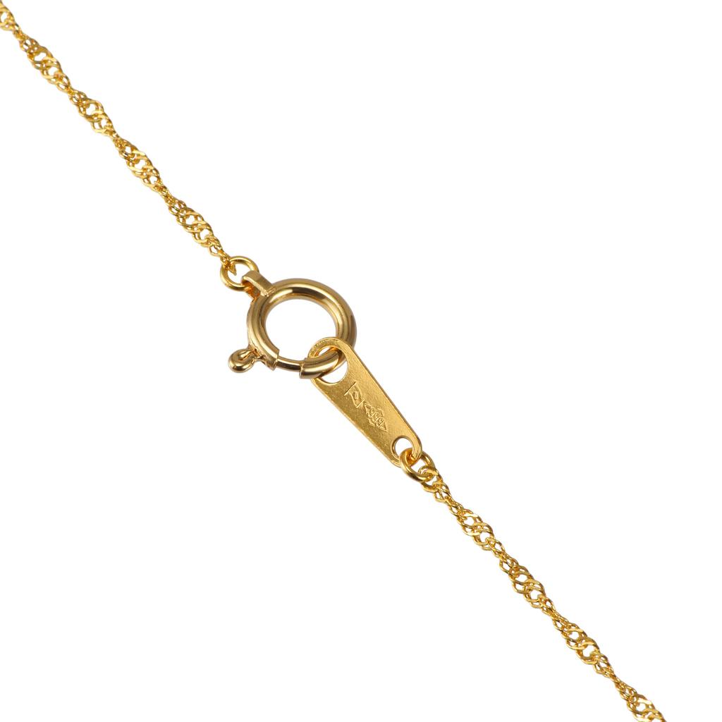 Speranza 24K Pure Gold Screw Chain with Mint Certification for Women Necklace, 40cm, 1.2mm Wide, Mark,