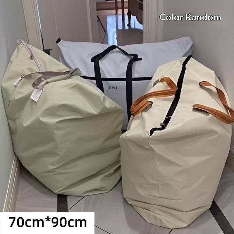 1Pc Random Color Large Capacity Storage Bag - Waterproof Foldable Moving & Laundry Bag, Washable Organizer For Clothes & Bedding