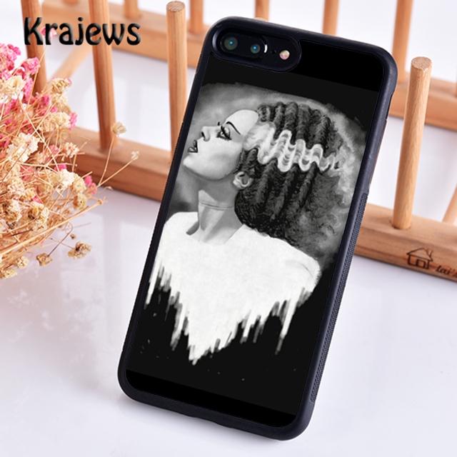 Krajews Bride of Frankenstein Phone Case Cover For iPhone 16 15 14 plus XS XR 11 12 mini 13 pro max coque Shell Fundas