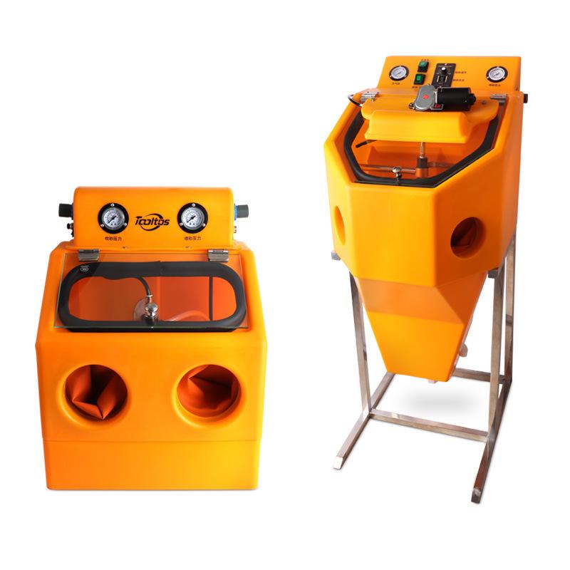 Dual-Gauge Wet & Dry Sandblasting Machine for Gold & Silver Jewelry Frosting with Tools & Air Compressor