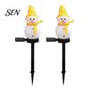 Waterproof Solar Powered Yard Ornaments 2Pcs Snowman Garden Lights, Christmas Pathway Decorative Figures for LED Lamps with Stakes Lawn Patio