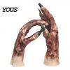Comfortable Latex Horror Gloves 1 Pair Halloween Costume for Adults Kids, Zombie Hands Detailed Gloves, Scary Ghost Hand Cosplay Accessory Masquerade