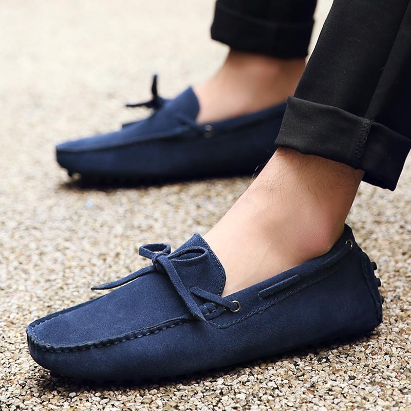 Men’s Moccasins Tasseled Loafer Driving Gommino Comfort Flats Casual Slip-ons Plus Size Suede Shoes for Men Over Sized
