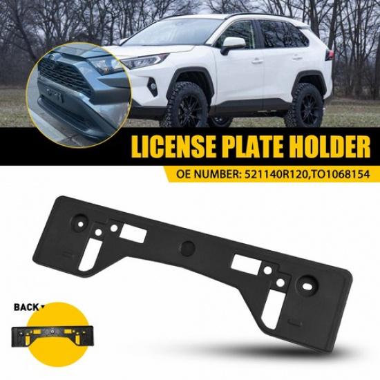 Black For 19-24 Toyota RAV4 Front License Plate Frame Holder Mounting Bracket EA