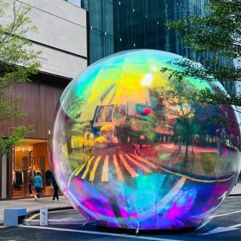 Double-Layer Inflatable PVC Mirror Ball Art Installation - Colorful Laser Sphere