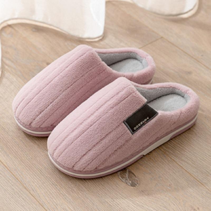 Winter Women Home Slippers Plush Warm Thick Bottom Slides Breathable Comfortable Non-slip Slippers Indoor Outdoor Men Casual Slippers