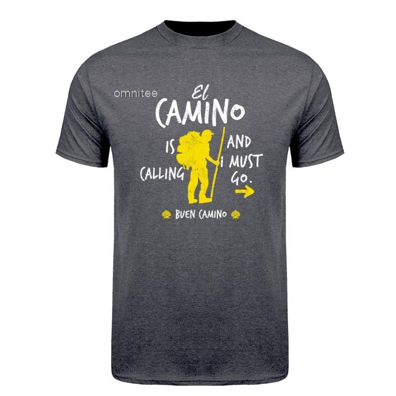 Buen Camino De Santiago St James Way Pilgrim Hiking Spain Tshirt Oneck Cotton Short Sleeve T Shirts Tops Hj116