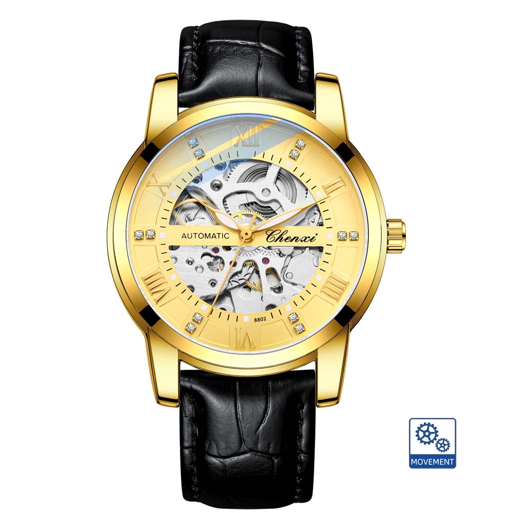CHENXI Men's Hollow-Out Automatic Mechanical Watch Stylish Business Water Resistant for Daily Use Watches for Man Reloj Hombre