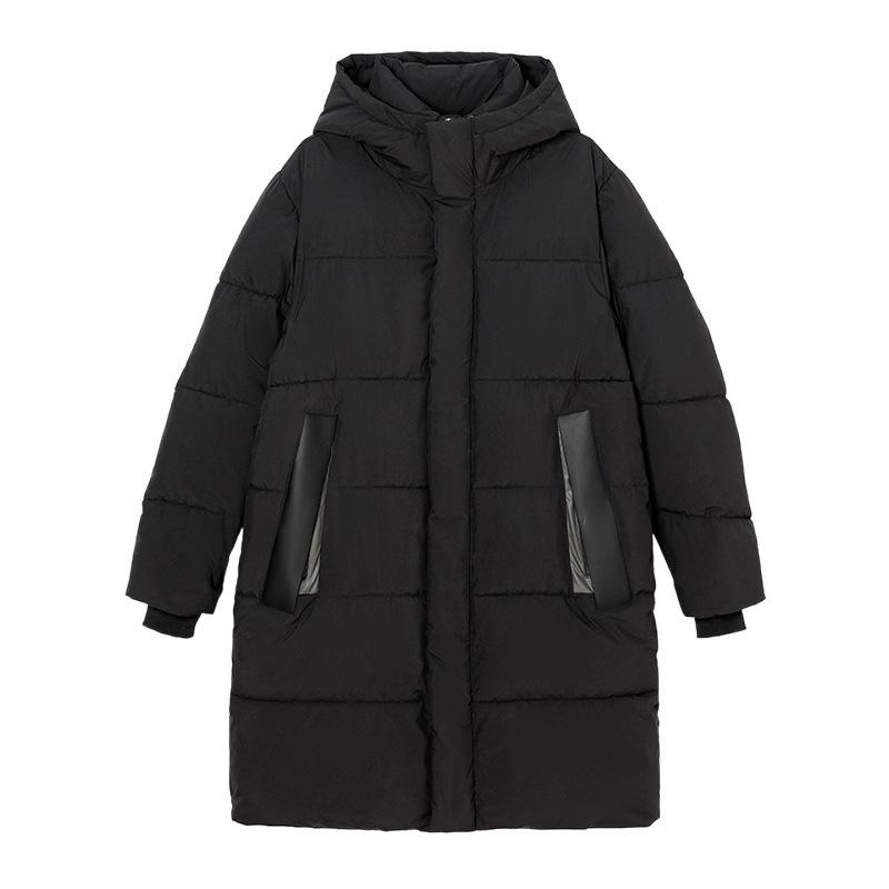 Couple Style Outdoor Thickened Hooded Down Cotton Jacket for Men and Women The Same Winter Medium-length Loose Cotton Jacket