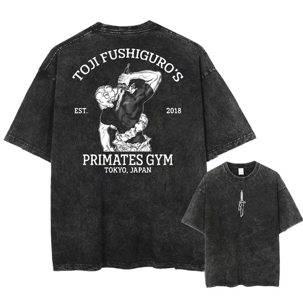 

New Arrival Mens Clothes Tee Shirt Homme Yk Graphic TShirts Men Tshirt for Men Ropa Hombre Washed Acid Japanese Anime S