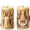 Christmas Tree Relief Cylindrical Candle Silicone Mold Christmas Gift Box Cylindrical Reindeer Aromatherapy Wax Gypsum Mould