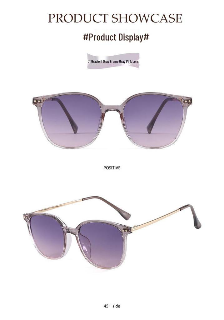 Retro Large Frame Women's Polarized Sunglasses - Tea-Colored, UV & Sun Protection, Perfect for Driving, Slimming Effect