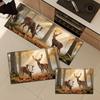 1Pcs Anti Fatigue Kitchen Rugs, Plush Deer Forest Print Waterproof Non-Slip Thick Cushioned Kitchen Mat Heavy Duty Comfort Standing Mat for Kitchen