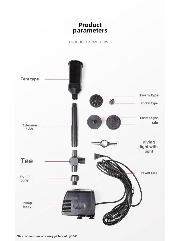 Sensen Submersible Pond Water Pump for Garden Fountains with Multiple Nozzles, Free Shipping