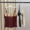 Autumn Women's French Satin V-Neck Camisole with Chest Pad