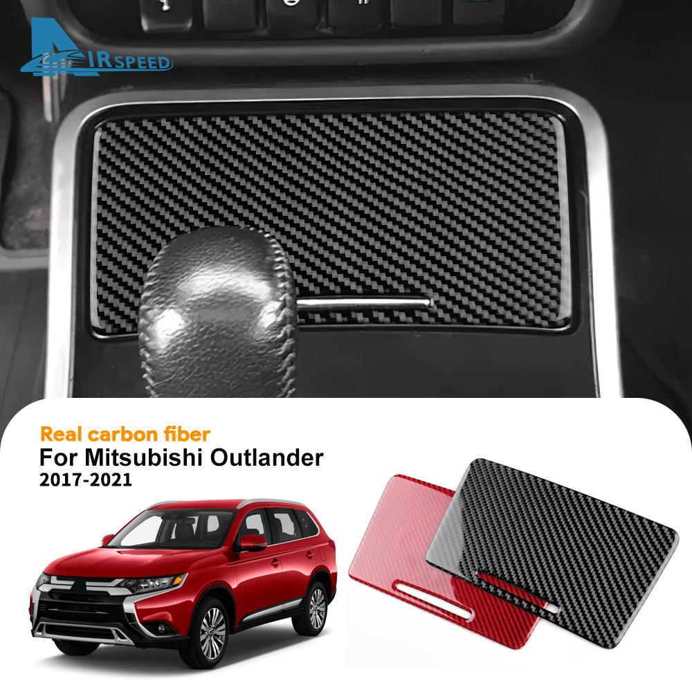 Real Soft Carbon Fiber Sticker For Mitsubishi Outlander 2017 2018 2019 2020 2021 LHD RHD Central Control Storage Box Panel Trim