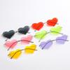 Cycling Fashion Heart Shaped Ocean Glass Sunglasses Ultra Light Popular Diamond Frameless Glasses Street Shooting Eyeglasses