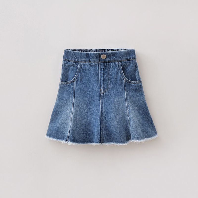 Mark Jenny Blues Denim Girls  A-Line Denim Skirt Children s Skirt Half Skirt Spring New Style 560176 Dark Denim 150