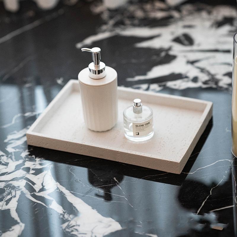 Hotel Bathroom Shower Gel Tray Bathroom Aromatherapy Candle B&B Cave Stone High Sense Luxury Perfume Bathroom Decoration