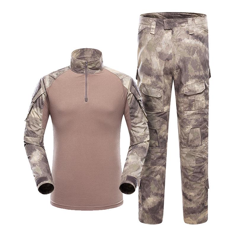 

Men s Shirt and Pants Set Long Sleeve Woodland Hunting Military Uniform 1/4 Zip XL