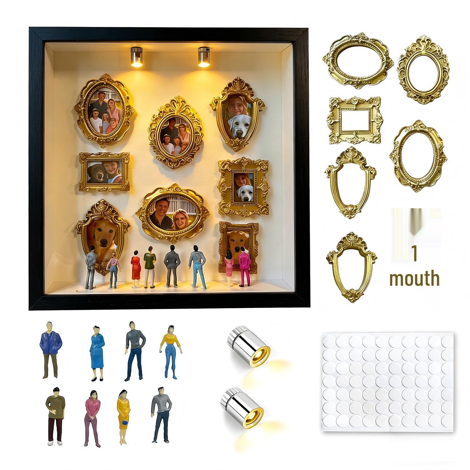 

DIY Mini Museum Silhouette Box for Valentine s Day & Birthdays 8 Mini Frames + 8 Random Figures + 2 Lights