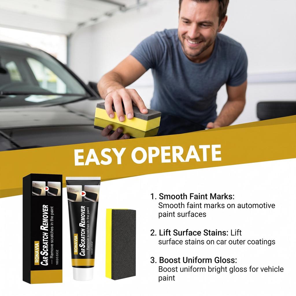 RONAVIA car scratch care cream paint surface scratch refurbishment daily maintenance car paint brightening easy to operate 1set
