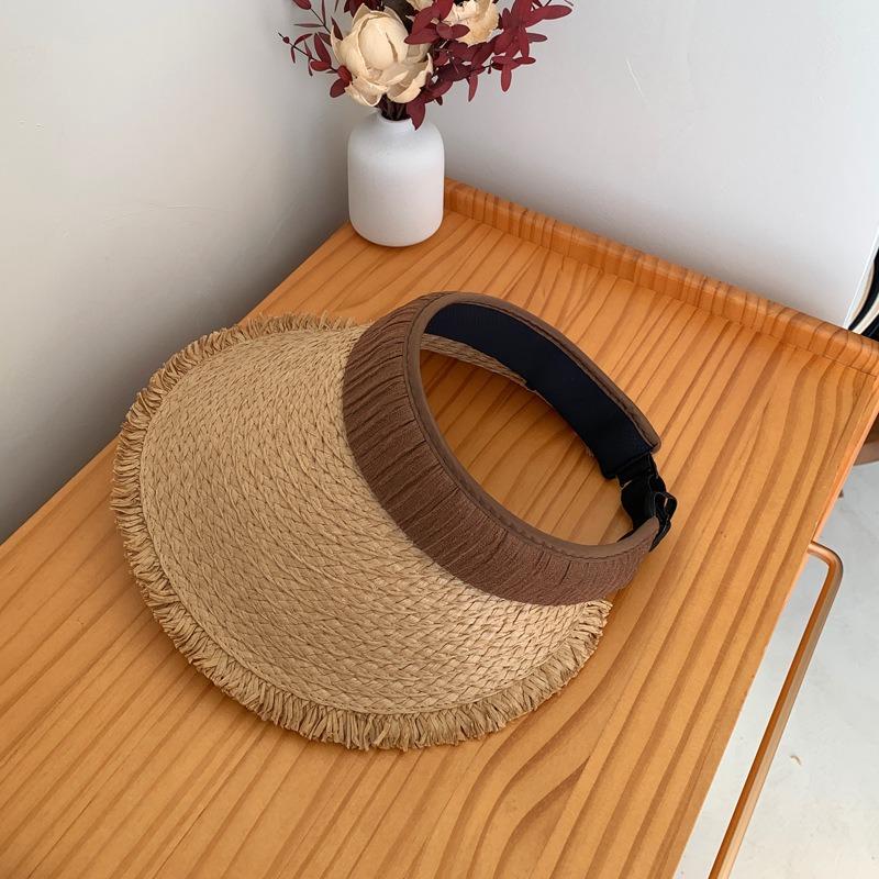 Sunscreen Hat Women's Sunshade Summer Can Roll New Outdoor UV Protection Sun Hat Straw Large Brim Empty Top Hat
