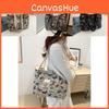 Chic 2024 New Black And White Canvas Tote Bag With Zipper For Daily Use