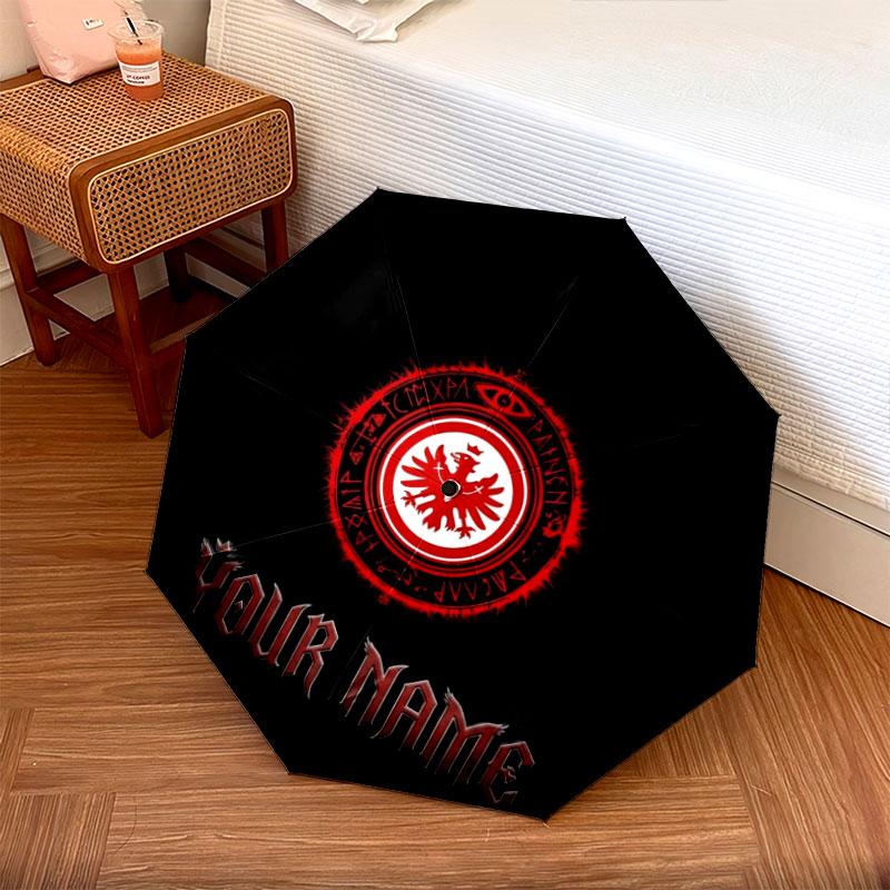 1 PC Automatic Folding Umbrella - Eintracht Frankfurt Custom Name Pattern, Portable & Foldable Design with 8 Ribs, Christmas Birthday Gifts