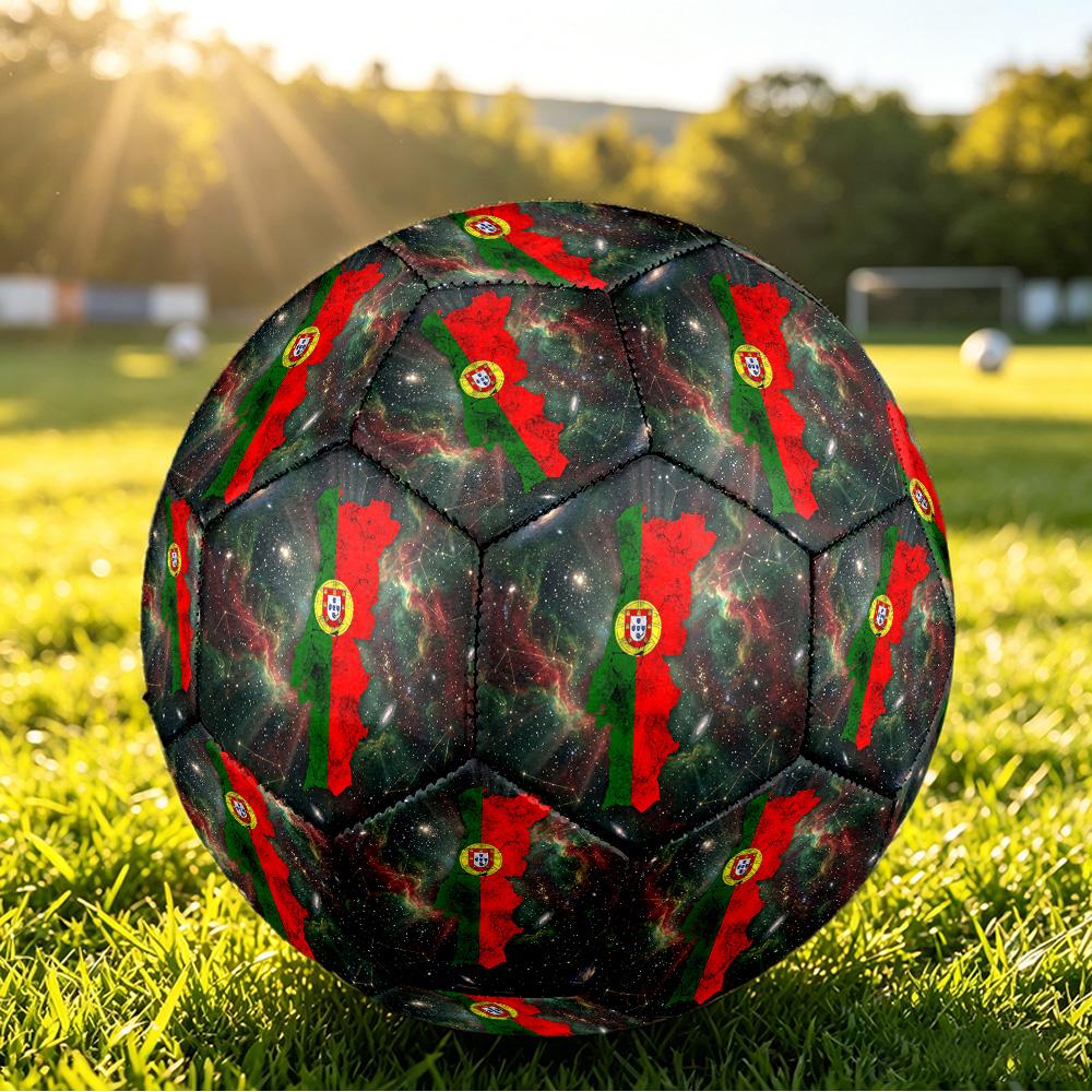 Pallone da Calcio Stampato Portogallo Taglia 5 Resistente all'Usura Standard Pallone da Allenamento per Adulti Regalo per tifosi per Partite Indoor Outdoor Sport