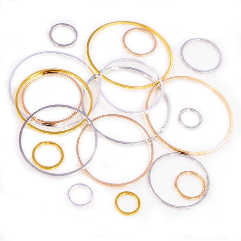 8-40mm Brass Closed Ring Earring Wires Hoops Pendant Connectors Rings For DIY Jewelry Making Supplies Accessories