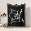 1Pc Drum Set Artwork Blanket Soft And Comfortable Casual Warm Camping Travel Christmas Halloween Xmas Gift M928656