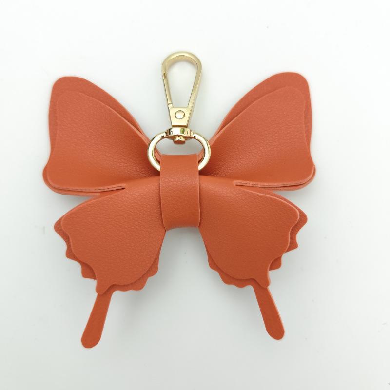 Elegant Butterfly Leather Keychain Pendant for Bags & Cars