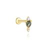 CANNER 1PC Natural Water Grass Horse Eye Zircon 925 Silver Piercing Earrings For Women Ins Simple Green Moss Earring