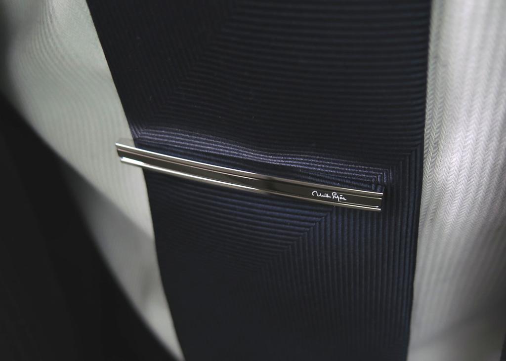 Mila Schon Gunmetallic Border Tie Bar for Brass (Tie Pin/Tie Clip) Men,