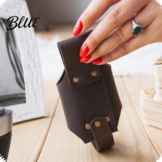 Portable Beverage Waist Hands Free Drink PU Holder Pouch Hanging Leather Holster Holder Belt Clip Pouch for Hiking Camping