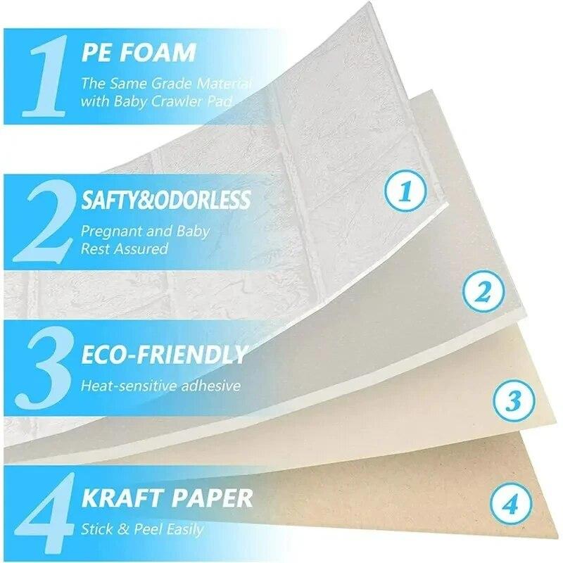 3D Dreidimensionale Wandaufkleber Selbstklebende Tapete Antikollisions-Dekoraufkleber 10 Stück