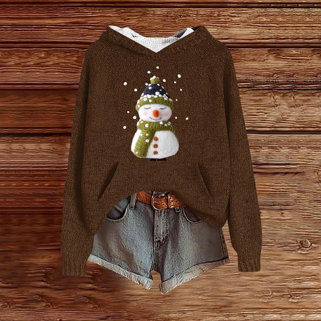 Sweatshirts For Women Knit Sweater Cute Shirt Fall Pullover Hooded Sweatshirt