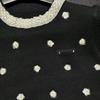 Miu-Style European High-Quality Early Spring 3D Floral Round Neck Knit Short-Sleeve Casual Pullover Top