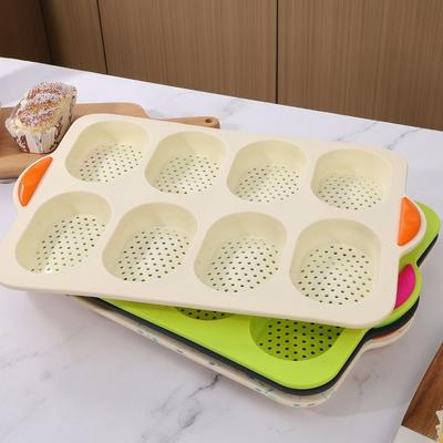 8 Grids Silicone Cake Mold Silicone Heat Resistant Bread Baking Form Reusable Non-slip Silicone Baking Pan Household Baking