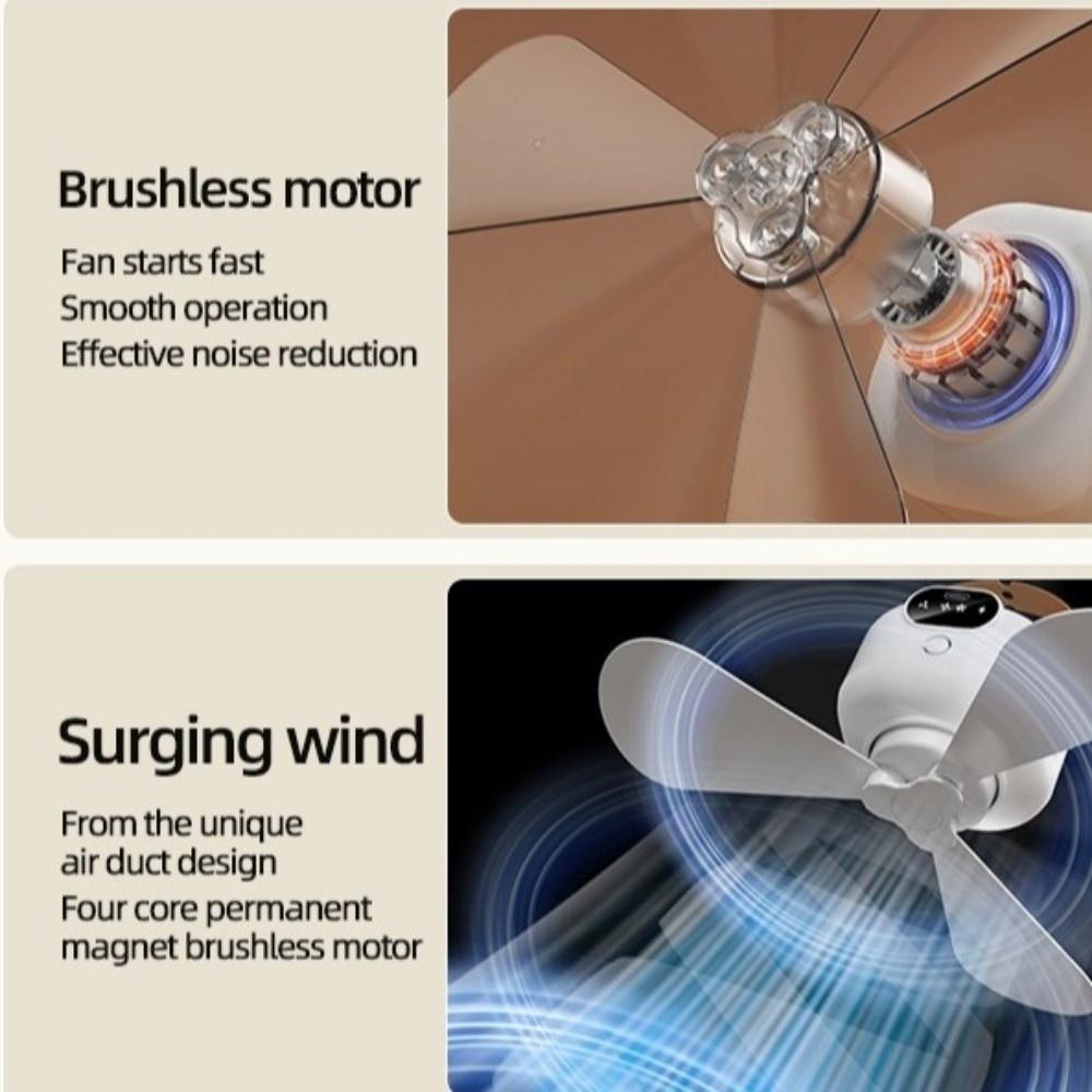 Rechargeable Hanging Fan Light Energy Saving Electric Fan Night Lamp  Outdoor Camping