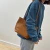 Johnature Retro Genuine Leather Tote Bag Versatile Commuting Solid Color Soft Leather Women's Shoulder Bag