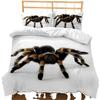 Trendige Persönlichkeit Schwarzweiß Realistisches Tier Spinne Steppdecke Bett Dreiteiliges 3D Digitales Set