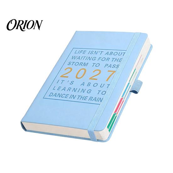 Lined Writing Notebook for Notes 2027 English Weekly Planner A5, 320 Page Schedule with Elastic Monthly Index Productivity Band & Pen Holder,