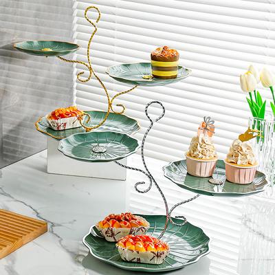 Light Luxury Multi-layer Plastic Fruit Tray Living Room Coffee Table Household Decorations Front Desk High-end Dessert Table Dessert Candy Tray