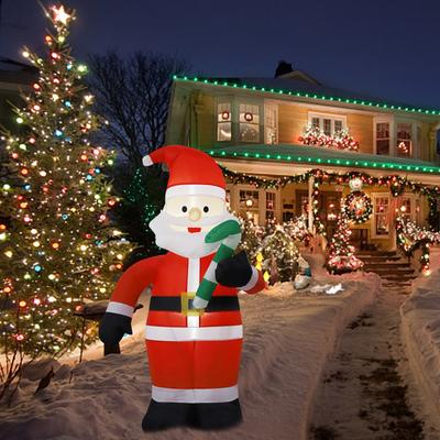 2025 8FT Christmas Inflatables Glowing Climbing Santa Claus with LED Lights Outdoor Home Yard Decorations